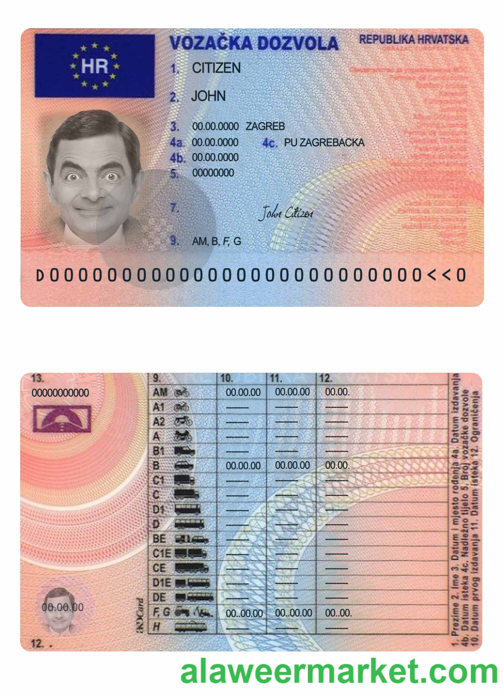 Croatia driving license version 2